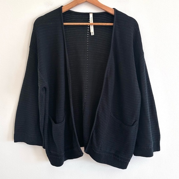Aritzia Babaton Open-Front oversized navy cotton cardigan front pockets XS - Picture 1 of 4